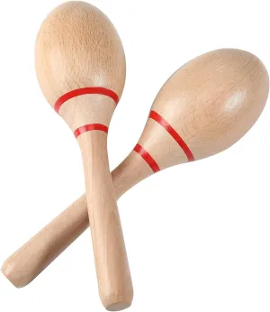 Maracas, Professional Wooden Rumba Shakers Hand Percussion Rattles Latin Musical Instrument with Clear Salsa Rhythm for Adults Kids Party Game Playing, Set of 2