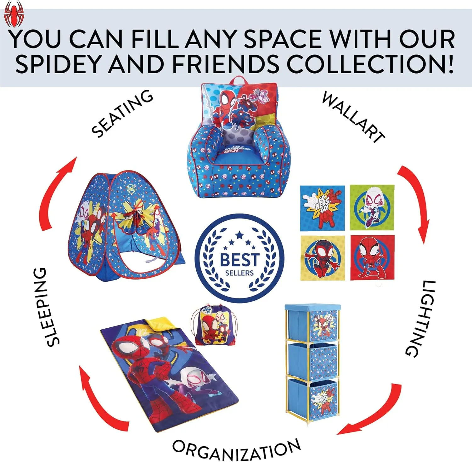 Marvel Spidey and His Amazing Friends Pop Up Play Tent for Kids – Collapsible Indoor Tent with Easy Setup – 28'' x 28'' x 30'' – Fun Playhouse for Toddlers & Children