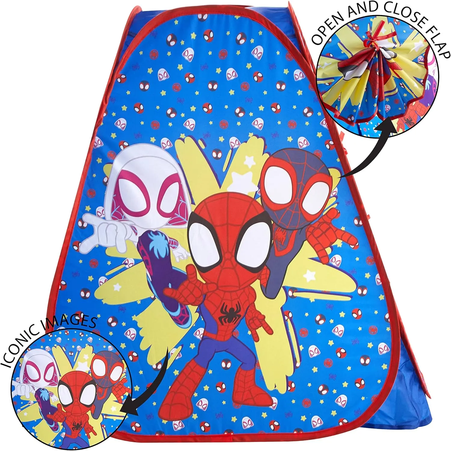 Marvel Spidey and His Amazing Friends Pop Up Play Tent for Kids – Collapsible Indoor Tent with Easy Setup – 28'' x 28'' x 30'' – Fun Playhouse for Toddlers & Children