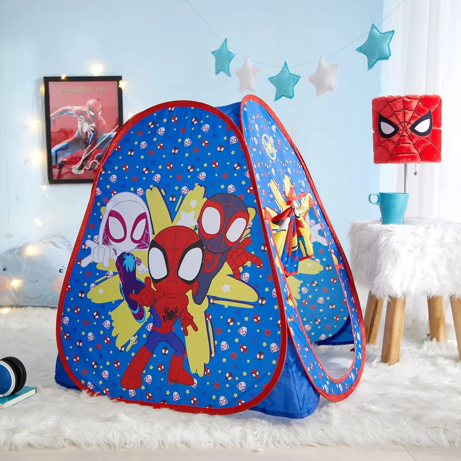 Marvel Spidey and His Amazing Friends Pop Up Play Tent for Kids – Collapsible Indoor Tent with Easy Setup – 28'' x 28'' x 30'' – Fun Playhouse for Toddlers & Children