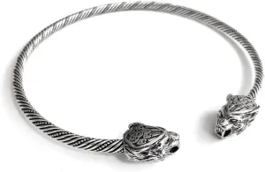 Medieval viking bear copper Necklace Traditional Celtic Torq Torque, Authentic Neckand Ancient Norse Neck Ring Viking Torc Gift Jewelry for Men Women