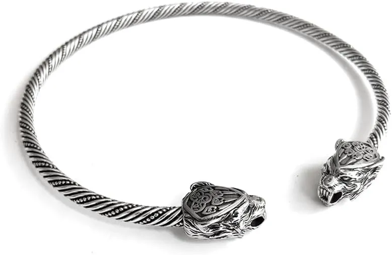 Medieval viking bear copper Necklace Traditional Celtic Torq Torque, Authentic Neckand Ancient Norse Neck Ring Viking Torc Gift Jewelry for Men Women