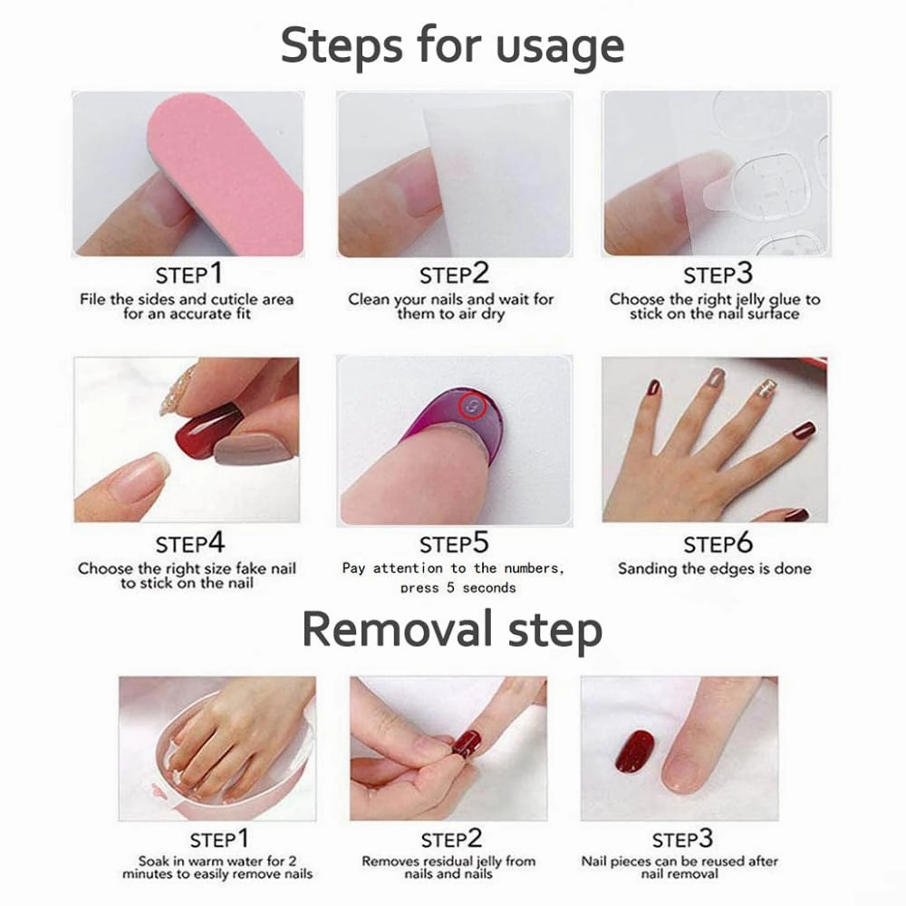 Medium Press On Nails - Handmade 3D False Nails Medium Almond 10 Pcs Reusable ABS Material Finger Painting Nail Tip French Salon Design-M size