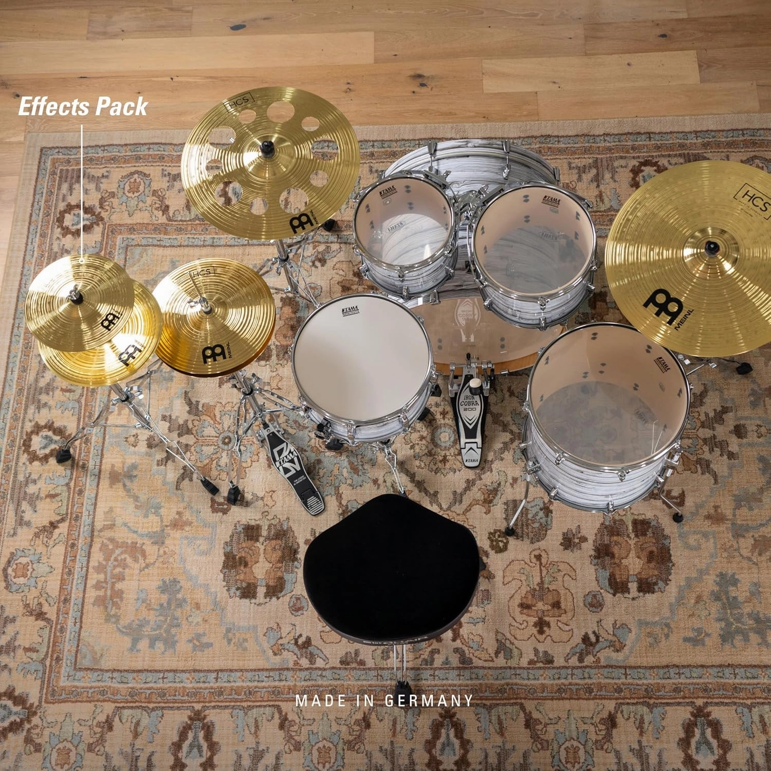 Meinl Cymbals HCS-FX HCS Cymbal Box Set Effects Pack with 10" Splash, 12" China, Plus a FREE Cymbal Stacker (VIDEO)