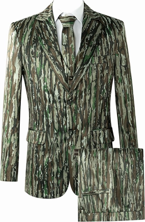 Men's 3-Piece Suit Slim Fit Suit Print Jacket Single Button Banquet Prom Wedding Suit Jacket Vest Pants Set