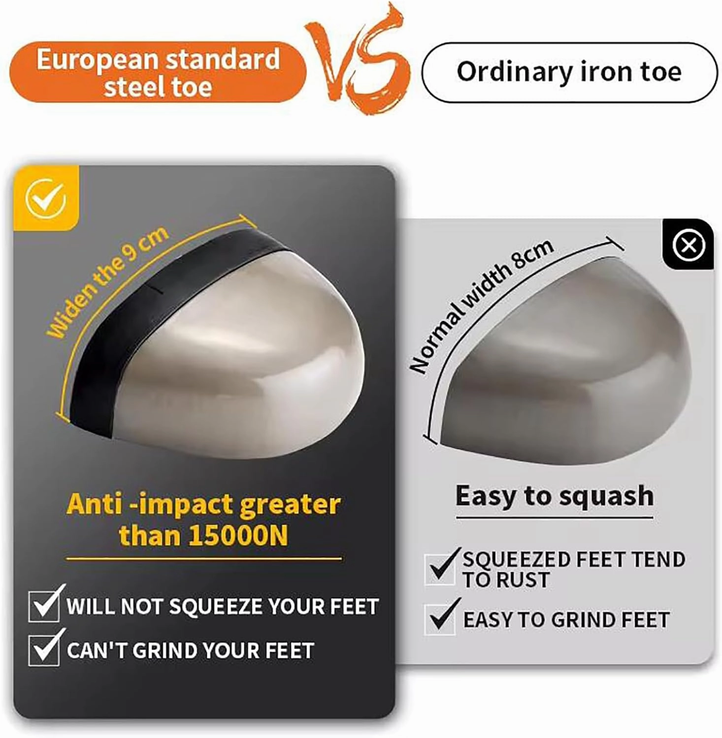 Men's Work Shoes, Safety Trainers Shoes, Anti-Smash and Anti-stab, Steel Toe Cap, Light and Breathable, Soft and Comfortable, 15KN Pressure Resistance,39,J