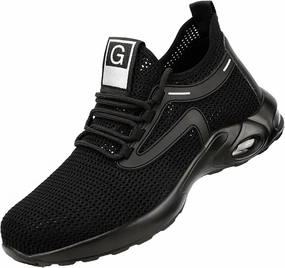 Men's Work Shoes, Safety Trainers Shoes, Anti-Smash and Anti-stab, Steel Toe Cap, Light and Breathable, Soft and Comfortable, 15KN Pressure Resistance,39,J