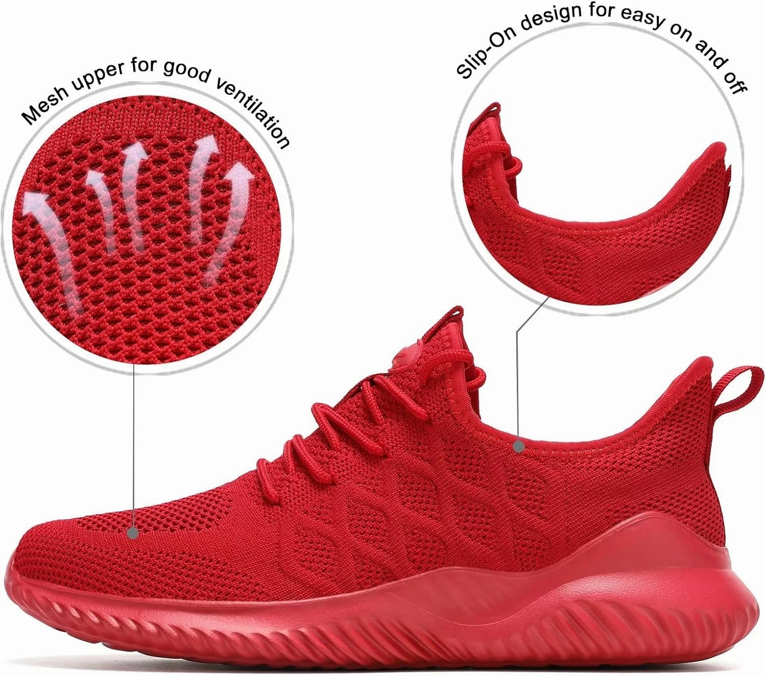 Mens Running Shoes Slip on Tennis Walking Sneakers Casual Mesh Breathable Lightweight Work Sport Shoes