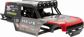 MEUS RACING MB24 SCX24 Body 5.2in 132MM Body Shell ABS Nylon Carbon Fiber Chassis for 1/24 Axial SCX24 Bronco JLU B-17 C10(Red)