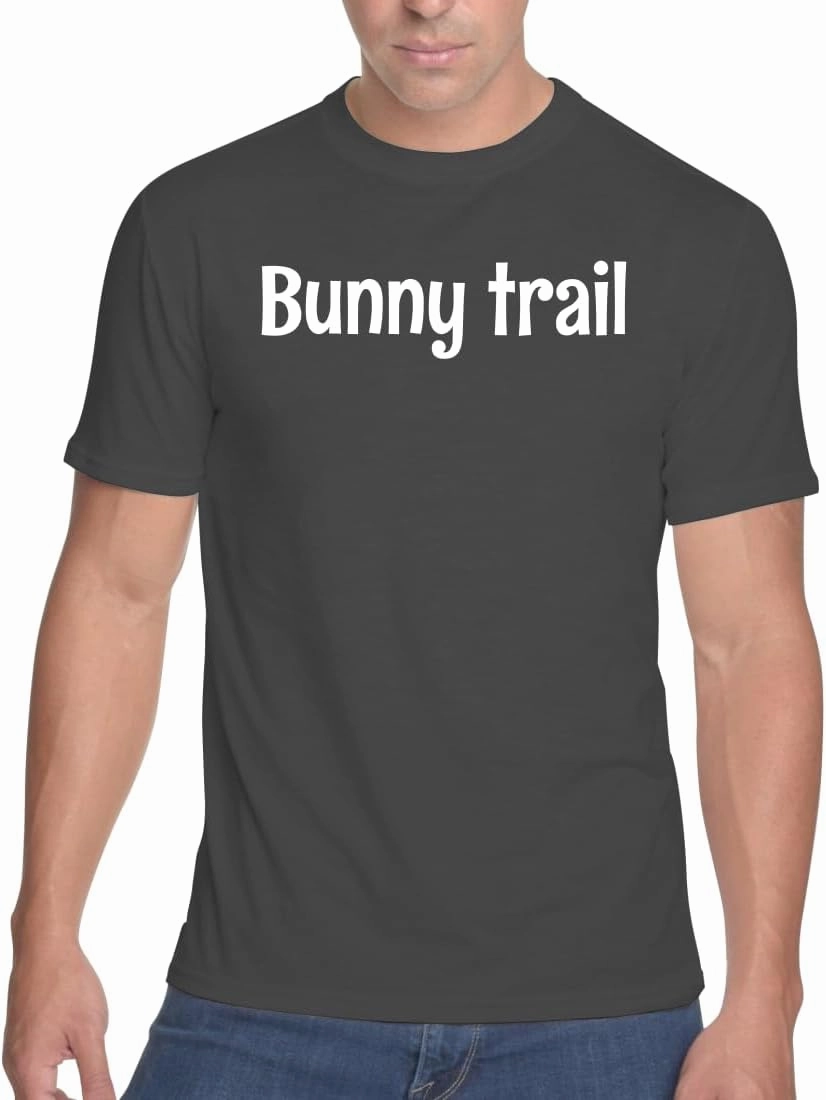Middle of the Road Bunny Trail - Men's Soft & Comfortable T-Shirt CP05 Black