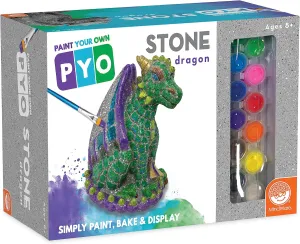 MindWare Paint Your Own Stone Dragon, Outdoor Garden Fantasy Decor, DIY Craft Kit for Ages 8 