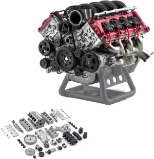 Mini V8 Engine Kits That Runs, MAD RC Combustion Engine Model Kit for Adults to Build, Build Your Own STEM Mini V8 Model, Suitable for Model Car AX90104 SCX10Ⅱ Capra VS4-10 Pro/Ultra