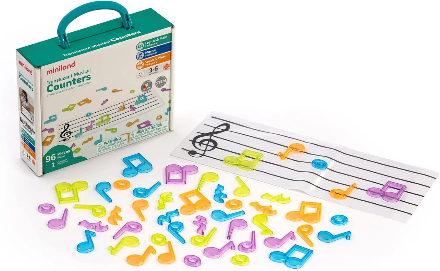 Miniland Translucent Musical Counters for Musical Learning and Development