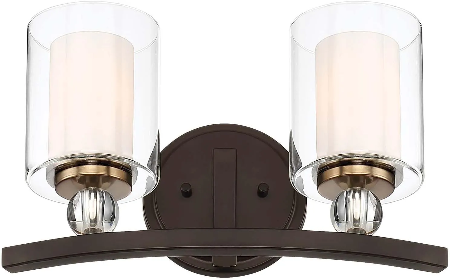 Minka Lavery Wall Light Fixtures 3072-416 Studio 5 Bath Vanity Lighting, 2-Light 200 Watts, Painted Bronze