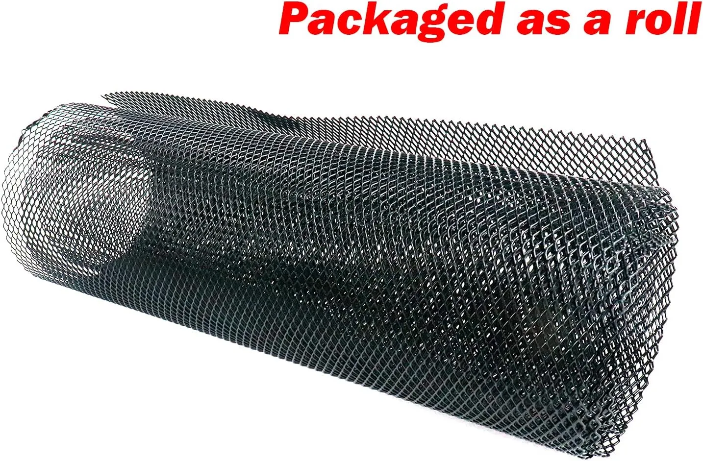 Modengzhe 40 x 13 inch Car Grill Mesh Sheet, Black Painted Aluminum Alloy Multifunctional Grille Mesh Roll, 3 x 6 mm Rhombic-Shape Grids