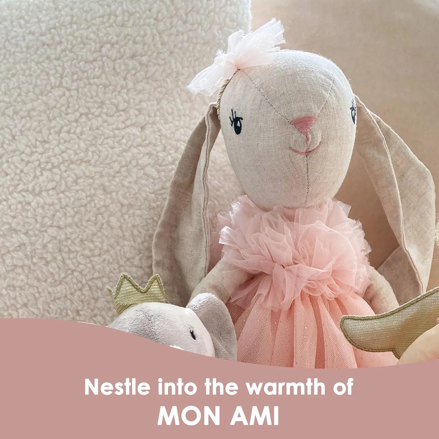 MON AMI Gloria The Bunny Ballerina Stuffed Animal Doll – 26”, Rabbit Plush Ballerina Doll, Use as Toy or Room Decor, Great Easter for Kids of All Ages