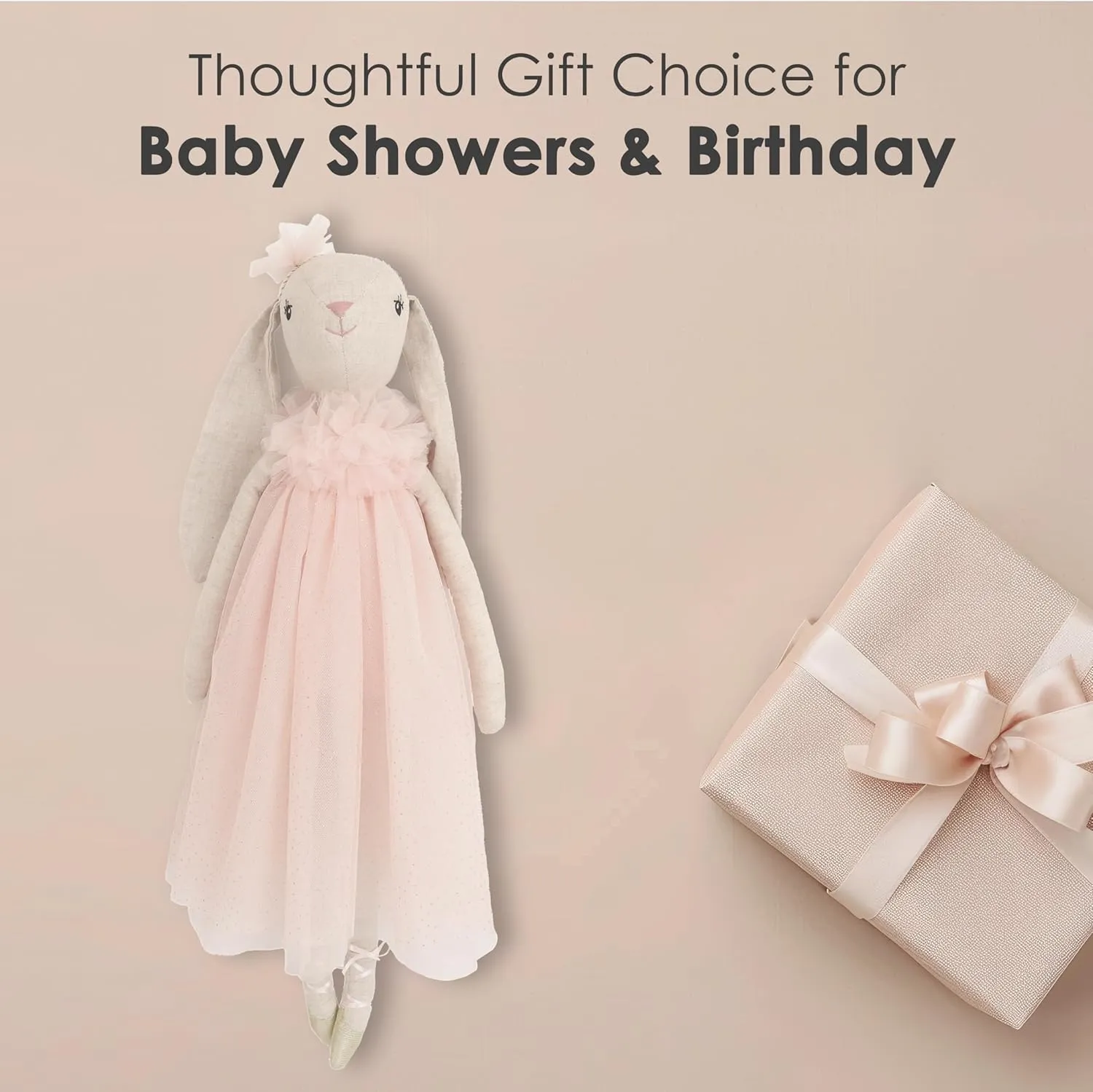 MON AMI Gloria The Bunny Ballerina Stuffed Animal Doll – 26”, Rabbit Plush Ballerina Doll, Use as Toy or Room Decor, Great Easter for Kids of All Ages