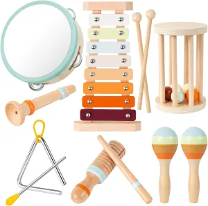 Montessori Toys for 3 Years Old, Wooden Musical Toys for Toddlers, Neutral Colors Educational Toys for 3 Years Old, Preschool Education Early Music Toys for Boys and Girls