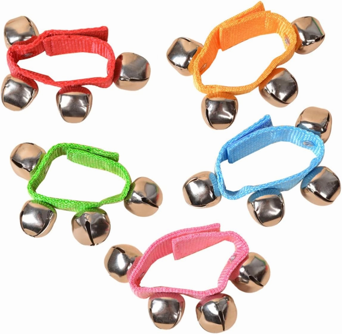 Musical Handbells for Kids 20pcs Wrist Jingle Bells Wrist Band Rattle Developmental Performance Colorful Set Random Color