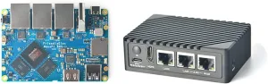 Nanopi R6S Mini WiFi Router OpenWRT with Three Gbps Ethernet Ports LPDDR4X 8GB RAM Based in 6Tops NPU RK3588S Soc for IOT NAS Smart Home Gateway Support Linux Ubuntu Android (with CNC Metal Case)