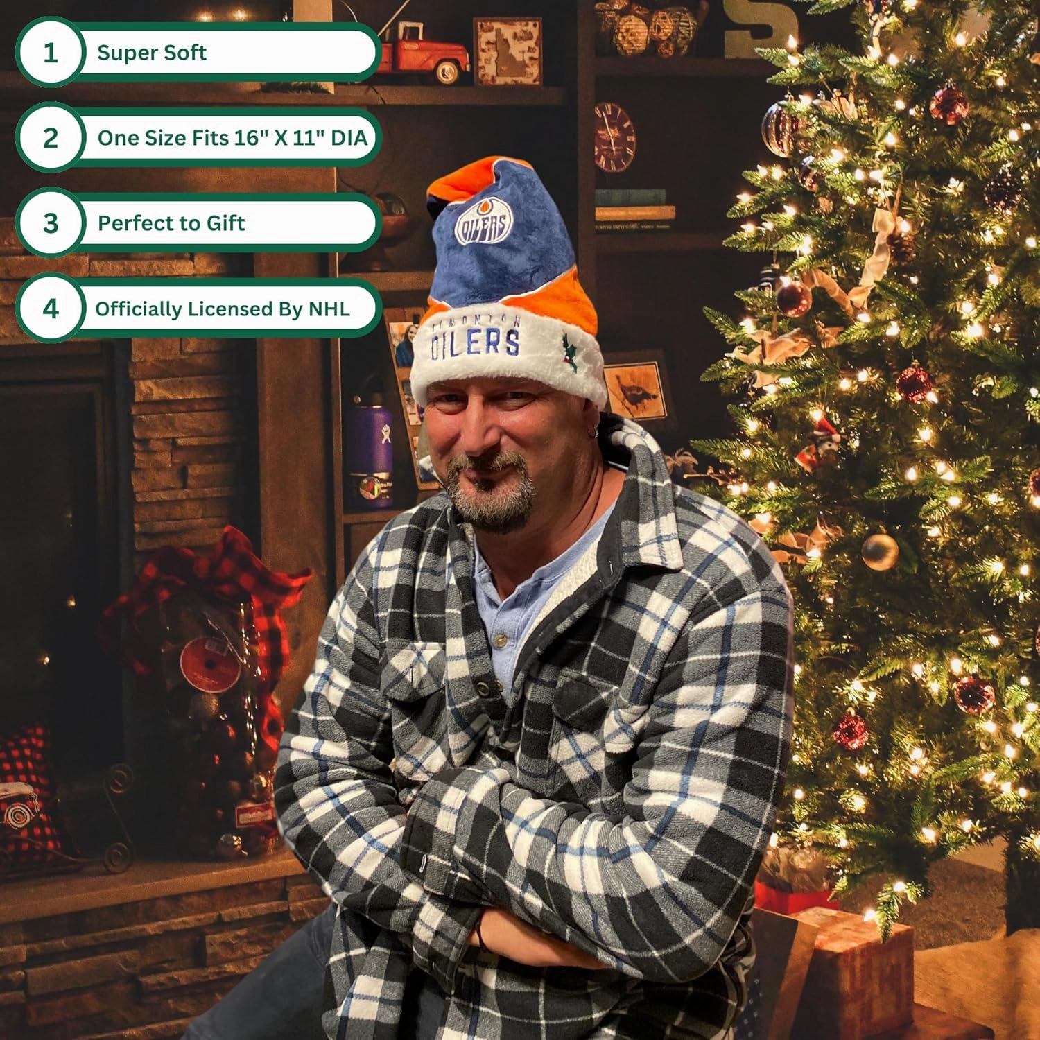 NHL Colorblock Santa Hat – Show Your Ice Hockey Spirit with Officially Licensed NHL Holiday Fan Apparel and Gift