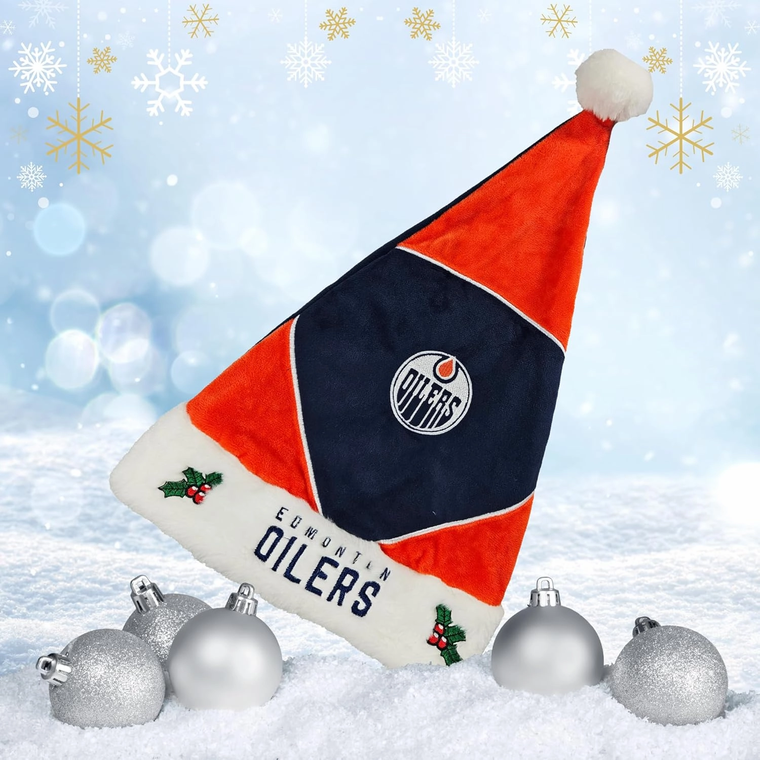NHL Colorblock Santa Hat – Show Your Ice Hockey Spirit with Officially Licensed NHL Holiday Fan Apparel and Gift