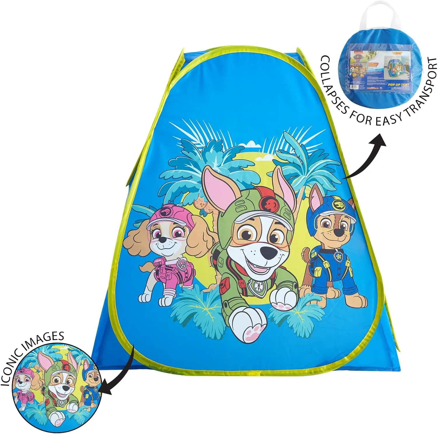 Nickelodeon Paw Patrol Collapsible Pop-Up Play Tent for Kids,28"x28"x30" Indoor Playhouse Fun,Ages 3 