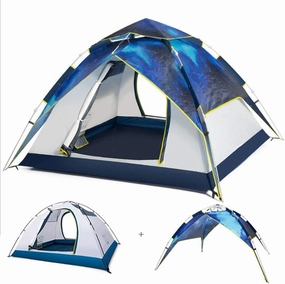 NIEH 3 in 1 Foldable Camping Tent for 4-6 Persons, Beach Shelter Portable Family Tents Top Up Tent Waterproof for Travelling Beach BBQ Park Fishing Instant Sun Shade Shelter Canopy