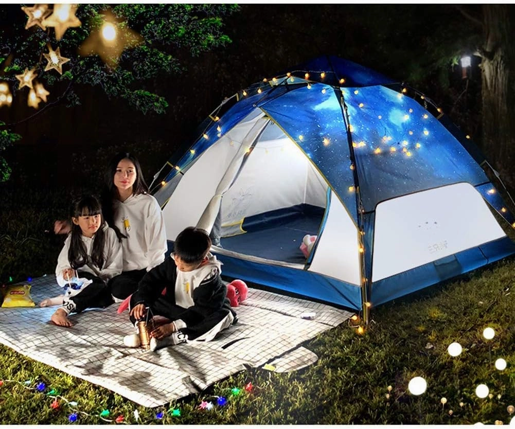 NIEH 3 in 1 Foldable Camping Tent for 4-6 Persons, Beach Shelter Portable Family Tents Top Up Tent Waterproof for Travelling Beach BBQ Park Fishing Instant Sun Shade Shelter Canopy