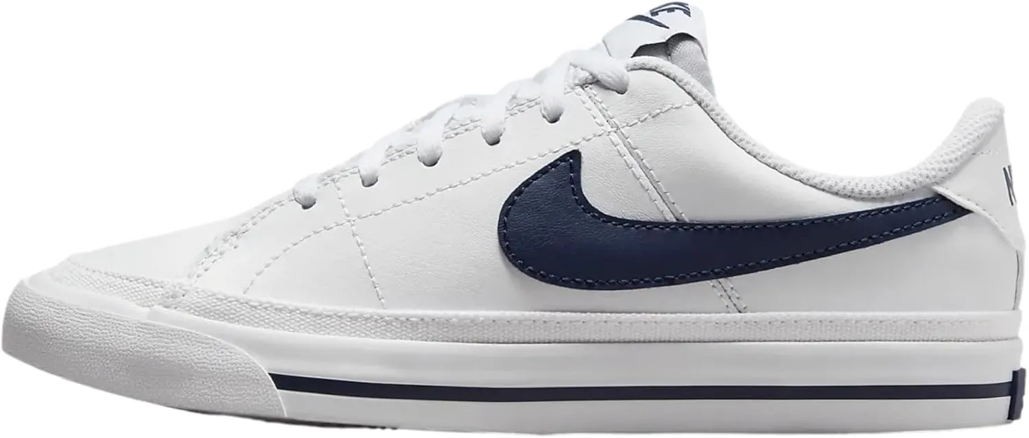 Nike Court Legacy Big Kids' Shoes (DA5380-125, White/Midnight Navy) Size 5