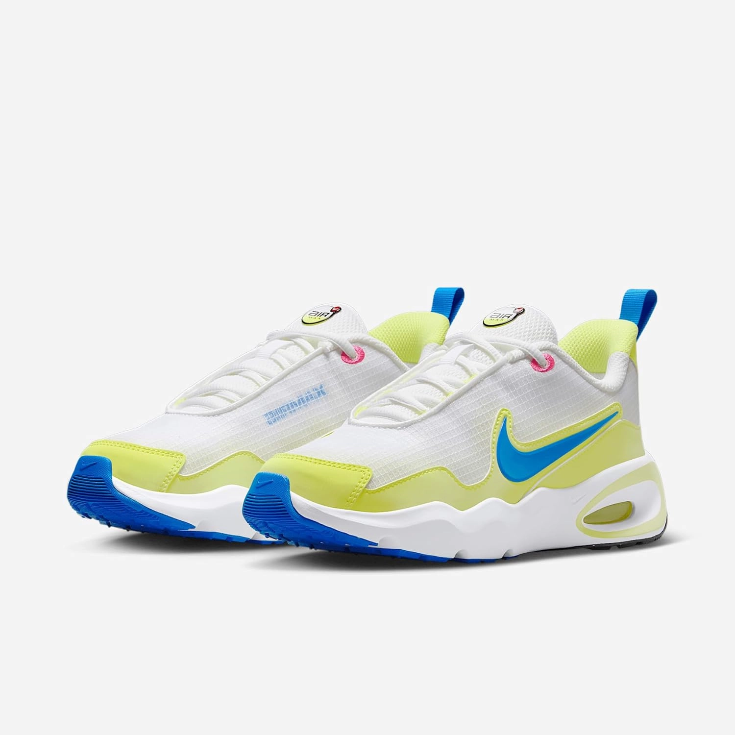 Nike Air Max Nova Big Kids' Shoes (IB7749-100, White/Light Lemon Twist/Black/Photo Blue)