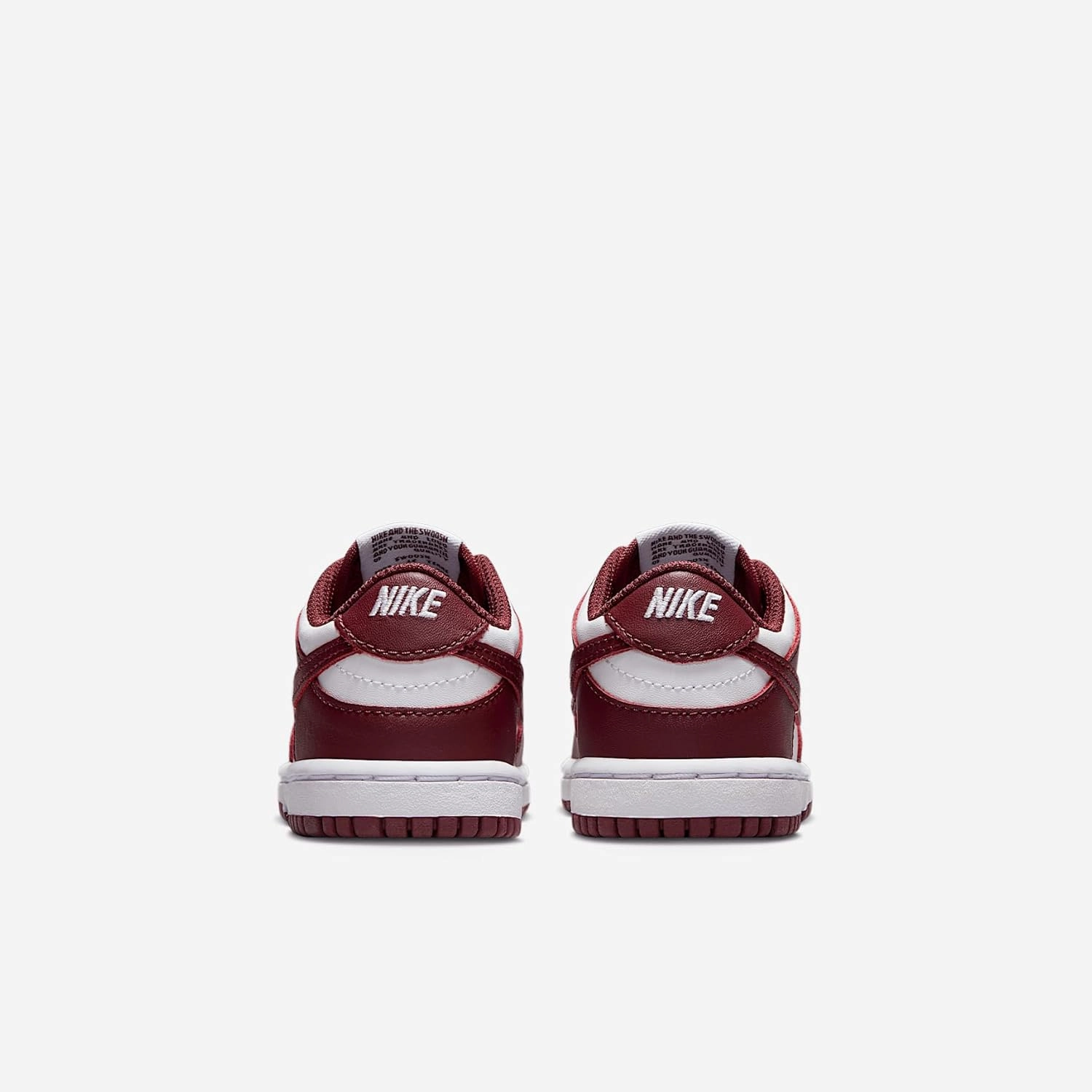 Nike Dunk Low Baby/Toddler Shoes (FB9107-115, White/Gym Red/Redwood)