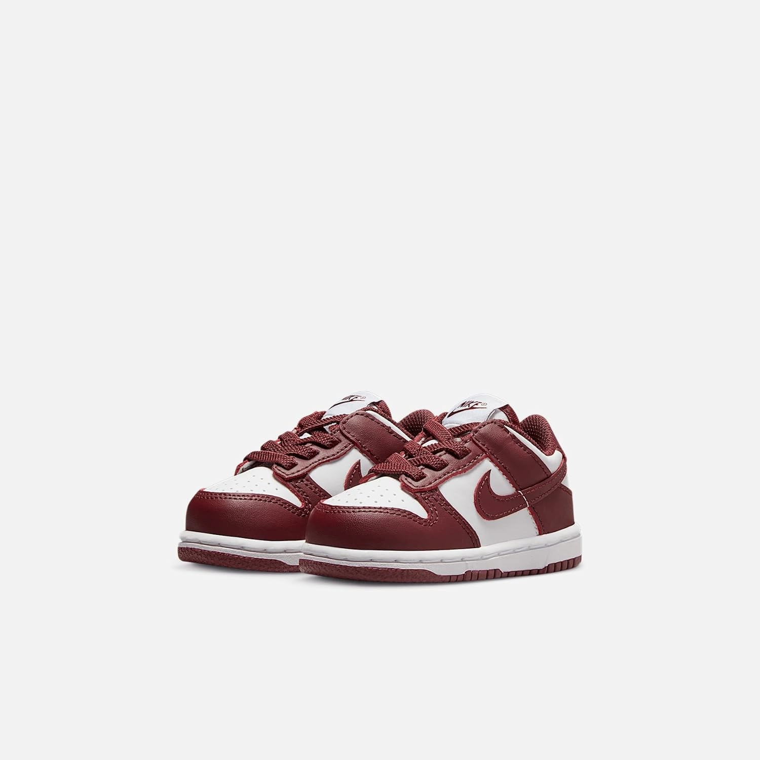Nike Dunk Low Baby/Toddler Shoes (FB9107-115, White/Gym Red/Redwood)