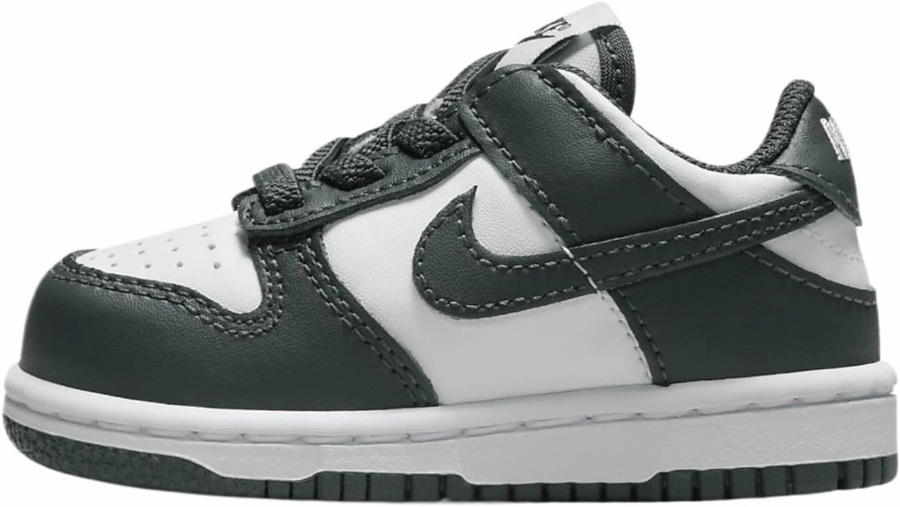 Nike Dunk Low Baby/Toddler Shoes (FB9107-120, White/White/Vintage Green)
