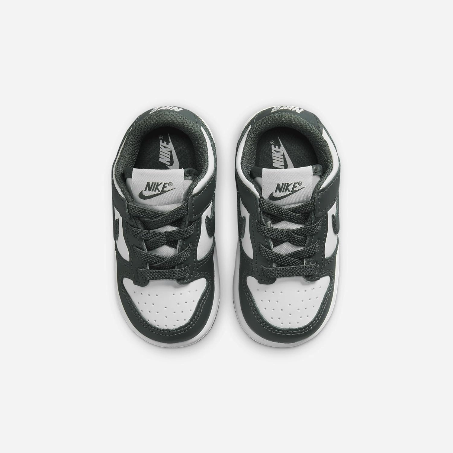 Nike Dunk Low Baby/Toddler Shoes (FB9107-120, White/White/Vintage Green)