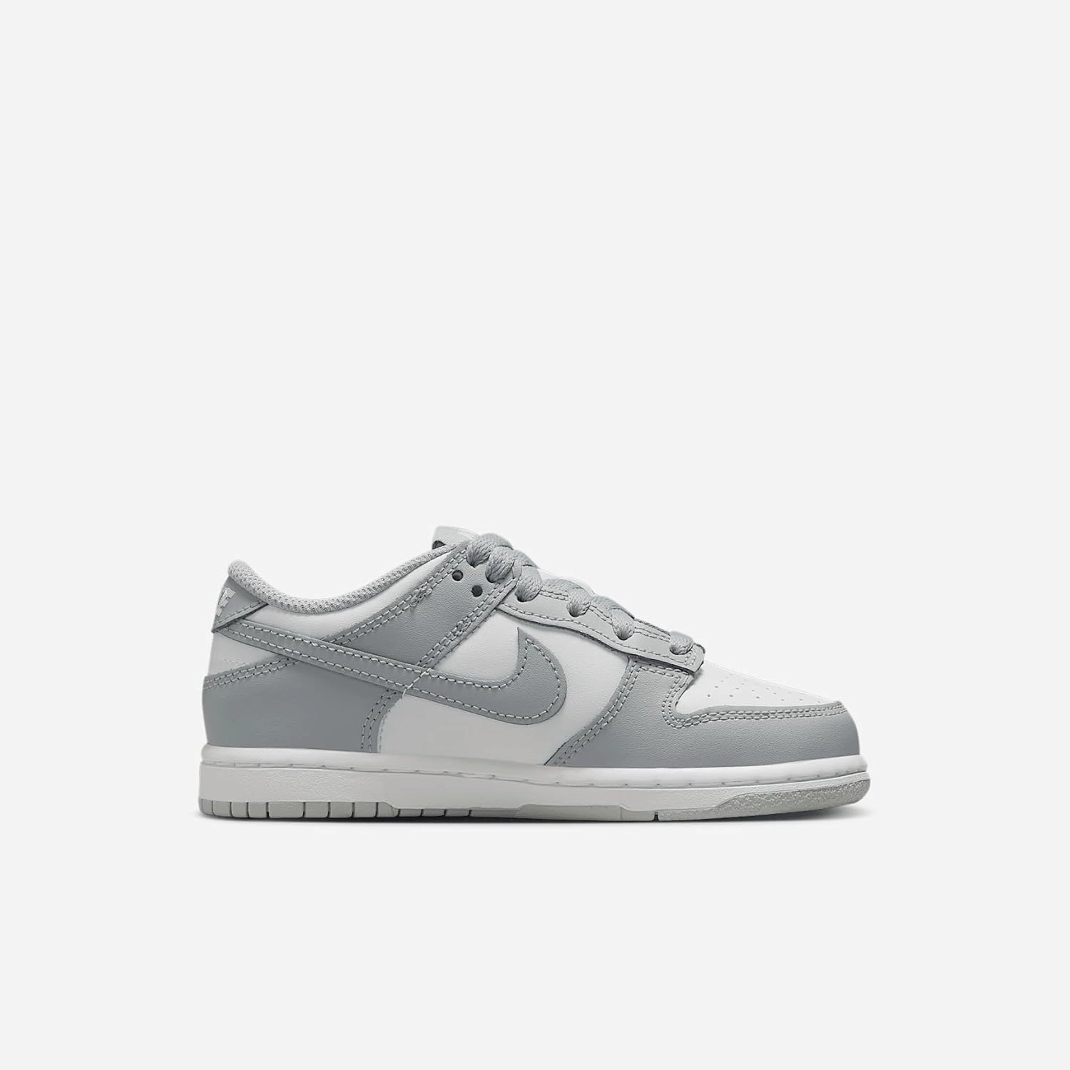 Nike Dunk Low Little Kids' Shoes (FB9108-123, White/White/Light Smoke Grey)