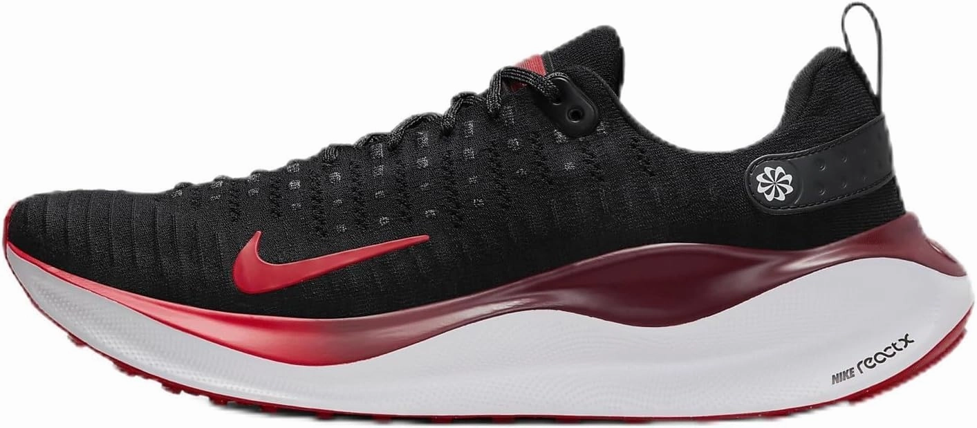 Nike InfinityRN 4 Men's Road Running Shoes (DR2665-007, Black/Team Red/White/Fire Red) Size 15