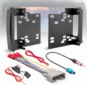 NuIth Double DIN Radio Installation Dash Kit W/Radio Wire Harness for 2007-2016 Dodge/Jeep/Chrysler, Aftermarket Radio Dash Stereo Mounting Installation Trim Bezel Bracket Wire Kits