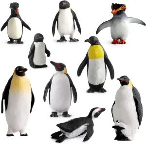 Ocean Sea Animal Model Figures Series Arctic Penguin Family Figurines Collection Gift Wild Life Playset(9 pcs)