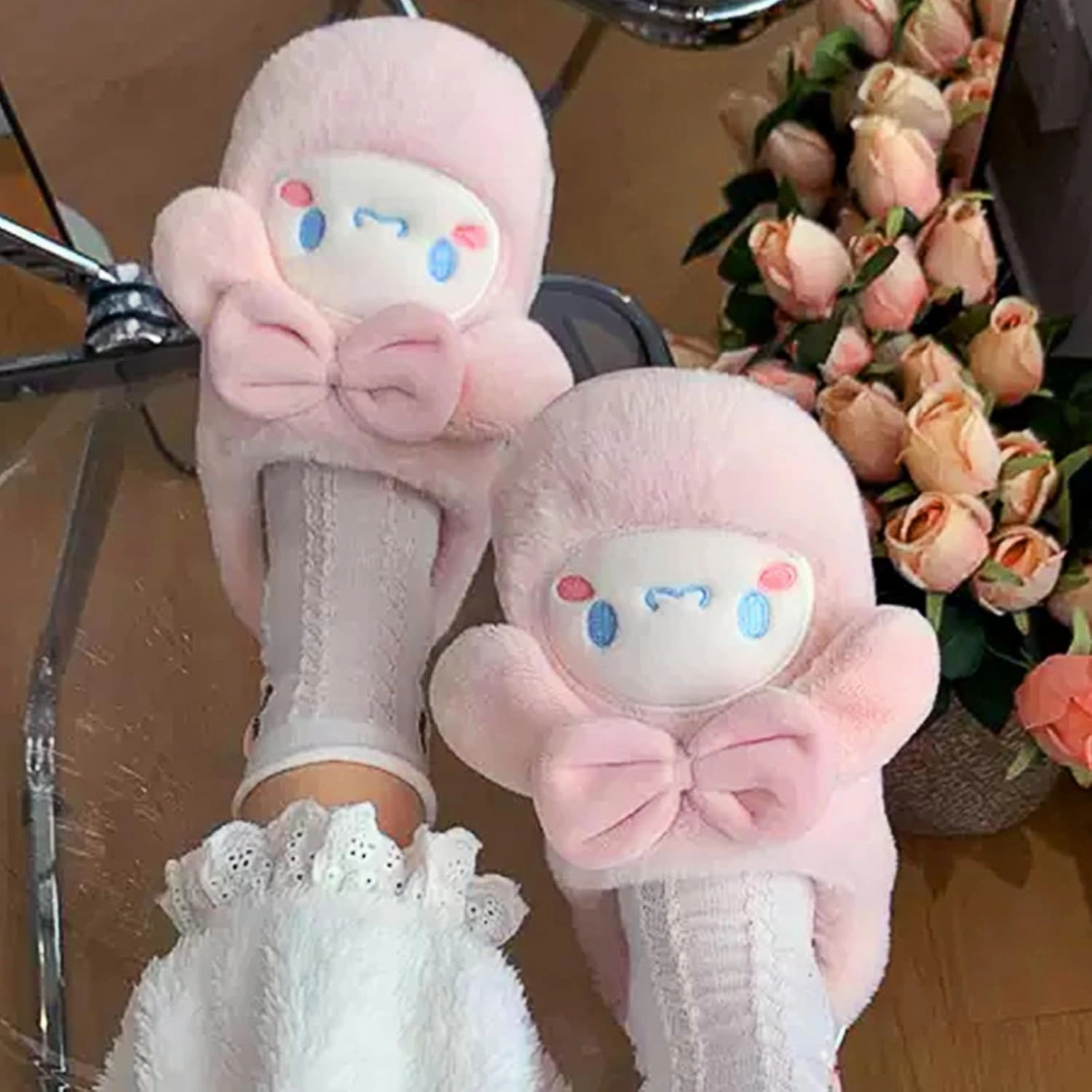 Ohjijinn Kawaii Slippers, Winter Warm Indoor Bedroom Shoes Women Girls