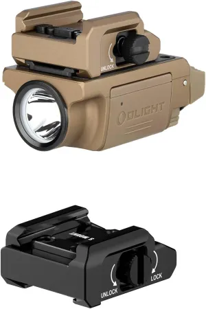 OLIGHT PL-Mini 3 Bundles 43X Mos Rail Mount 600-Lumen Tactical Pistol Light Designed Exclusively and Solely for Railed G43X Mos/48 Mos/43X Rail/48 Rail Handguns, Black