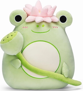 Original 13.5-inch Large Frog Plush Pillow Stuffed Animal Toy,Big Size Cute Soft Toys Fat Kawaii Hugging Pillows Cuddle Plushie,Gift for Kids Girls Boys