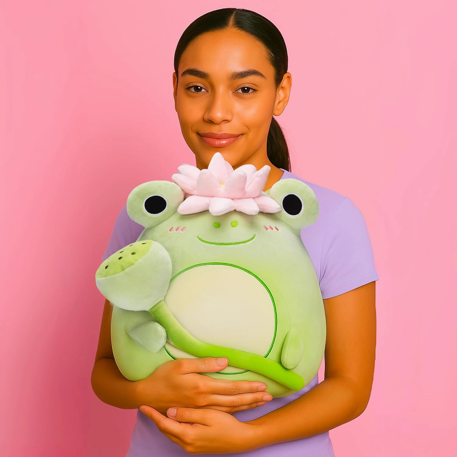 Original 13.5-inch Large Frog Plush Pillow Stuffed Animal Toy,Big Size Cute Soft Toys Fat Kawaii Hugging Pillows Cuddle Plushie,Gift for Kids Girls Boys