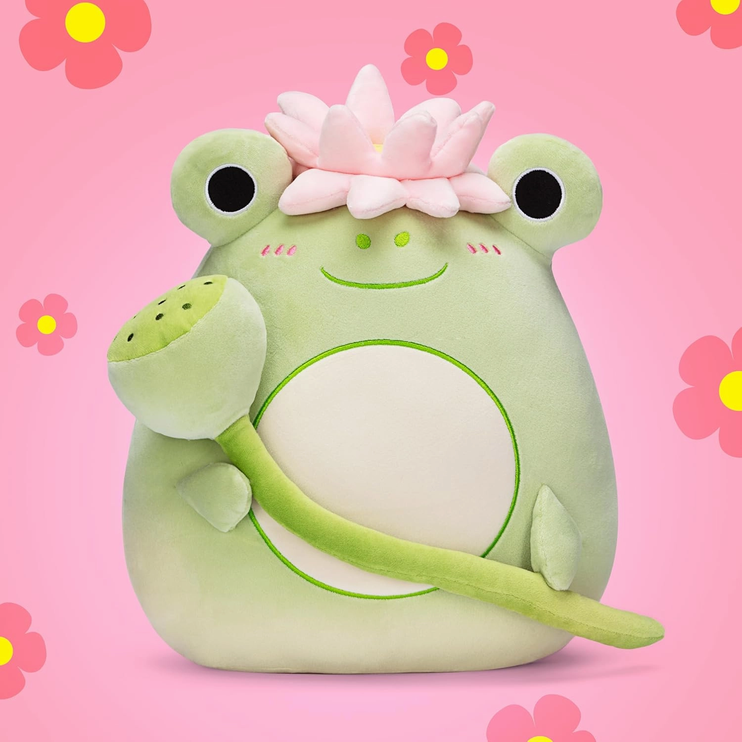 Original 13.5-inch Large Frog Plush Pillow Stuffed Animal Toy,Big Size Cute Soft Toys Fat Kawaii Hugging Pillows Cuddle Plushie,Gift for Kids Girls Boys