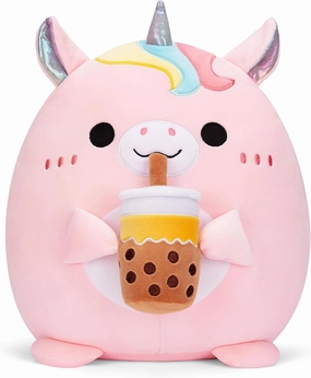 Original 13.5-Inch Large Unicorn Pillow Stuffed Animal Plush Toy,Big Size Cute Soft Fat Kawaii Hugging Cuddle Huggable Plushie,Gift for Kids