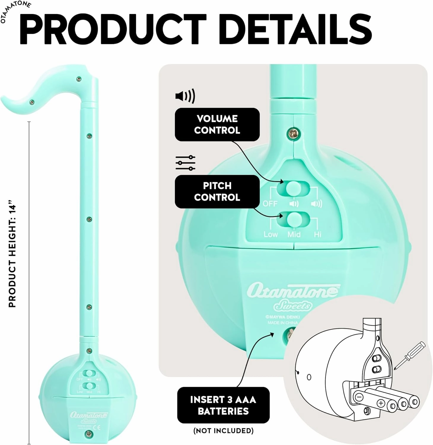 Otamatone Japanese Electronic Musical Instrument Portable Music Synthesizer from Japan by Maywa Denki Studio Award Winning, Educational Fun Gift for Children, Teens & Adults - Mint, Strawberry Set