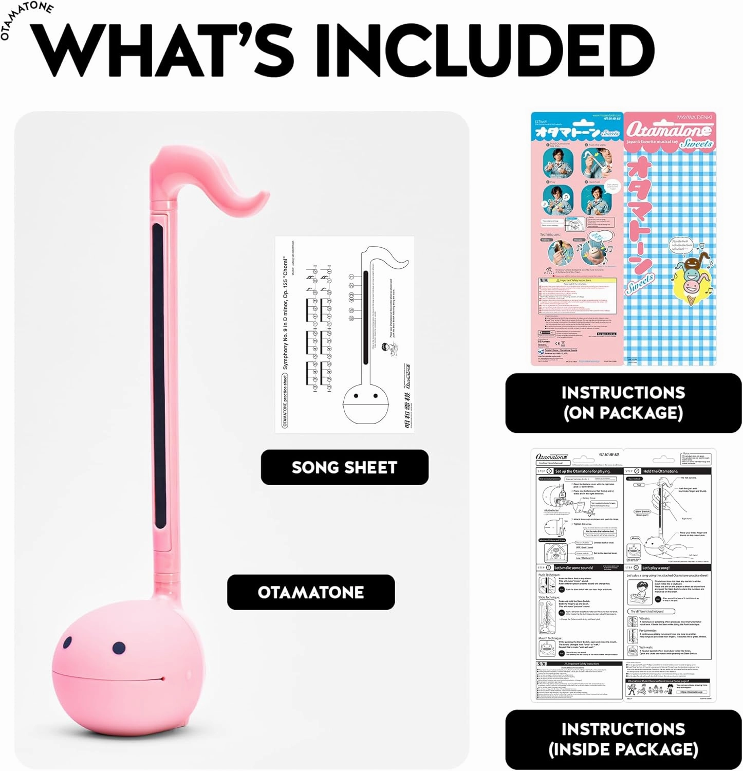 Otamatone Japanese Electronic Musical Instrument Portable Music Synthesizer from Japan by Maywa Denki Studio Award Winning, Educational Fun Gift for Children, Teens & Adults - Mint, Strawberry Set
