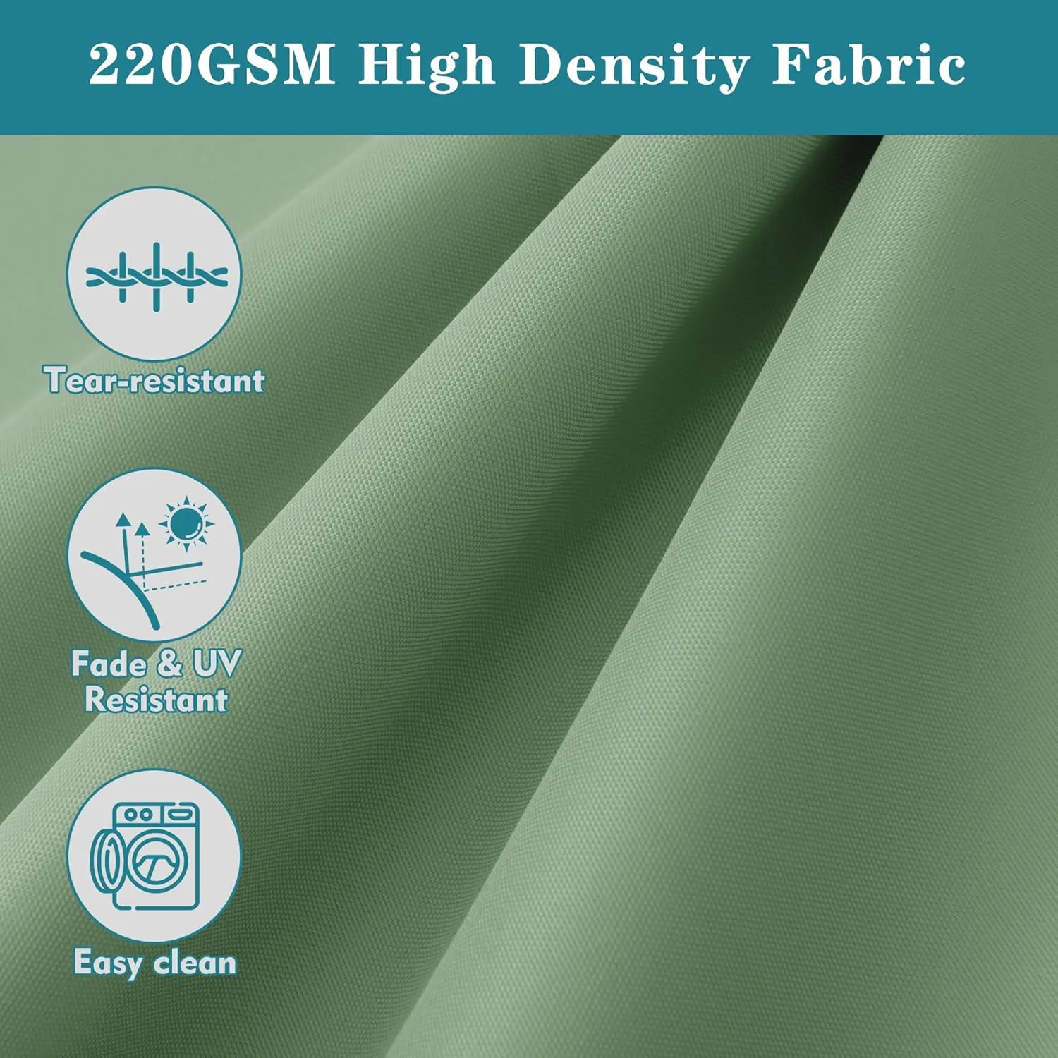 Outdoor Cushions for Patio Furniture, Waterproof Fade and Tear Resistant Deep Seat and Backrest Cushion Set for Chair Couch Swing, 19x19 Inch, Sage Green, 1 Set