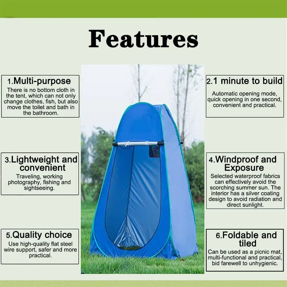 Outdoor Portable Shower Tent, Pop up Changing Tent, Camping Shower Tent, Indoor and Outdoor Folding Tents, Suitable for Hiking and Beach awnings, Picnic Fishing, etc.