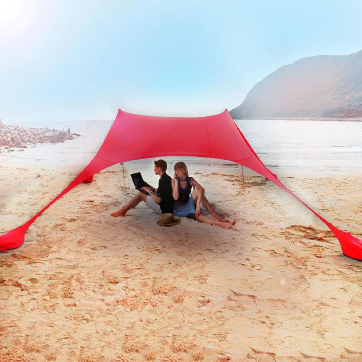 Outdoor Sun Beach Tent - Carrying Bag Beach Tent, Wonderful Camping Sun Shade Tent | Lightweight Beach Picnic Hiking Sunshade Tent, Beach Tent Camping Sunshade Beach for Camping, Hiking, Picnic